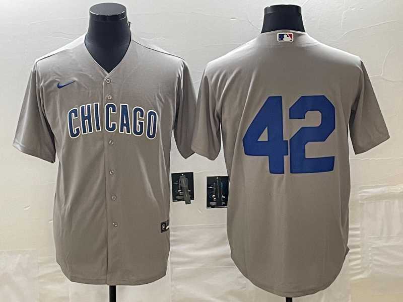 Mens Chicago Cubs #42 Bruce Sutter Gray Stitched Cool Base Nike Jersey->chicago cubs->MLB Jersey